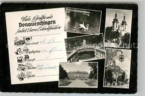 AK / Ansichtskarte Donaueschingen  Donaueschingen