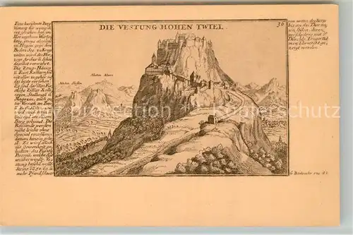 AK / Ansichtskarte Hohentwiel Festung Zeichnung  Hohentwiel