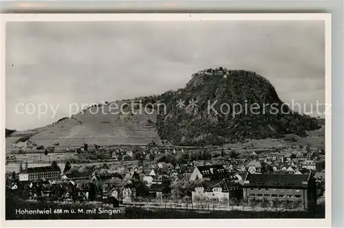 AK / Ansichtskarte Hohentwiel mit Singen und Burgruine Hohentwiel