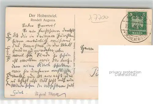 AK / Ansichtskarte Hohentwiel Rondell Augusta Hohentwiel