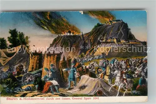 AK / Ansichtskarte Hohentwiel Sturm auf die Festung durch oesterre. General Sparr um 1641 Hohentwiel