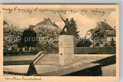 AK / Ansichtskarte Kehl_Rhein Pionierdenkmal Kehl_Rhein