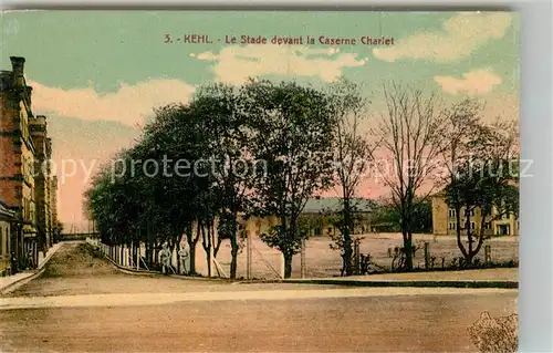 AK / Ansichtskarte Kehl_Rhein Le Stade devant la Caserne Charlet Kehl_Rhein