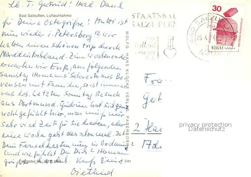 AK / Ansichtskarte Bad_Salzuflen Fliegeraufnahme Bad_Salzuflen