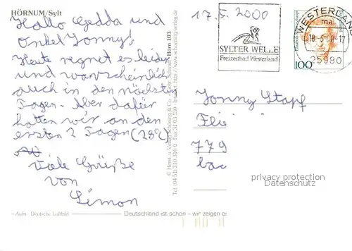 AK / Ansichtskarte Hoernum_Sylt Fliegeraufnahme Hoernum Sylt