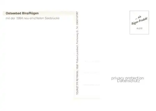 AK / Ansichtskarte Binz_Ruegen Fliegeraufnahme mit Seebruecke Binz_Ruegen