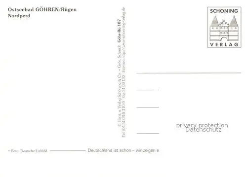 AK / Ansichtskarte Goehren_Ruegen Fliegeraufnahme mit Nordperd Goehren Ruegen