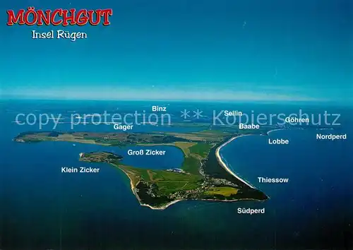 AK / Ansichtskarte Moenchgut_Ruegen Fliegeraufnahme Moenchgut Ruegen