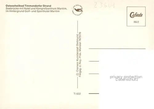 AK / Ansichtskarte Timmendorfer_Strand Seebruecke mit Hotel und Kongresszentrum Maritim Fliegeraufnahme Timmendorfer_Strand