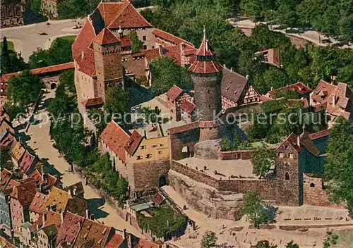 AK / Ansichtskarte Nuernberg Fliegeraufnahme mit Burg Nuernberg