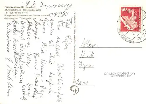 AK / Ansichtskarte Schoensee Ferienzentrum St Hubertus Fliegeraufnahme Schoensee