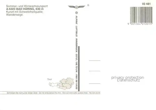 AK / Ansichtskarte Bad_H&#228;ring_Tirol Fliegeraufnahme 