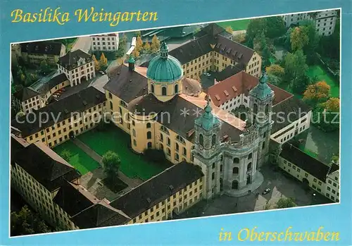 AK / Ansichtskarte Weingarten_Wuerttemberg Basilika Fliegeraufnahme Weingarten Wuerttemberg