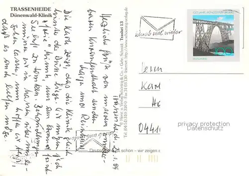 AK / Ansichtskarte Trassenheide_Usedom Fliegeraufnahme mit Duenenwald Klinik Trassenheide Usedom