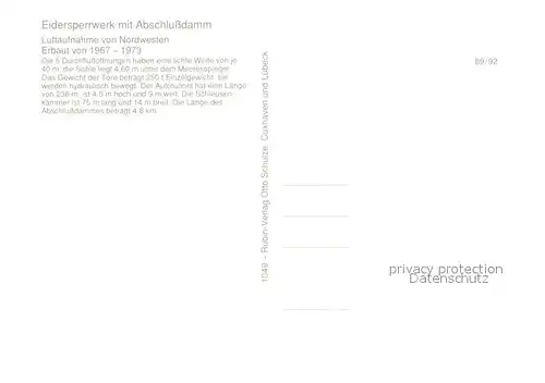 AK / Ansichtskarte Eidersperrwerk Fliegeraufnahme Eidersperrwerk