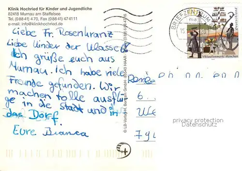 AK / Ansichtskarte Murnau_Staffelsee Klinik Hochried Fliegeraufnahme Murnau_Staffelsee