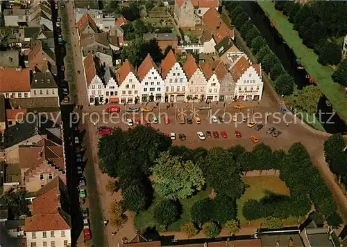AK / Ansichtskarte Friedrichstadt_Eider Fliegeraufnahme Historische Giebelhaeuser Friedrichstadt_Eider