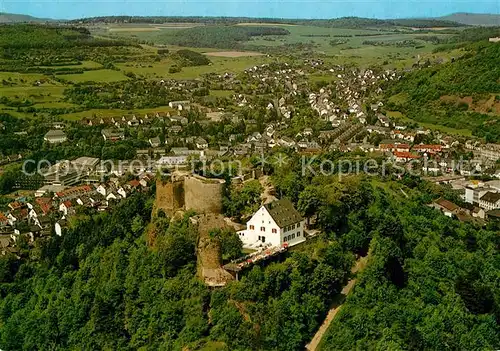 AK / Ansichtskarte Kirn_Nahe Fliegeraufnahme Restaurant Kyrburg Kirn_Nahe