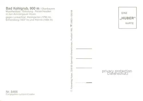 AK / Ansichtskarte Bad_Kohlgrub Fliegeraufnahme Bad_Kohlgrub