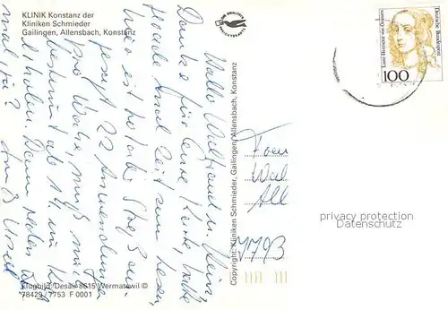 AK / Ansichtskarte Konstanz_Bodensee Fliegeraufnahme Klinik Konstanz_Bodensee