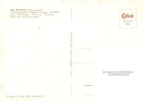 AK / Ansichtskarte Bad_Duerrheim Fliegeraufnahme Bad_Duerrheim