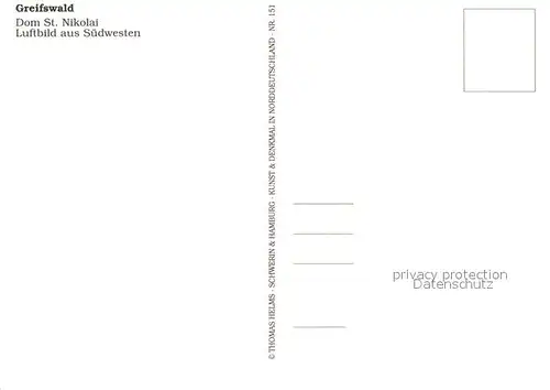 AK / Ansichtskarte Greifswald Fliegeraufnahme Dom Sankt Nikolai Greifswald