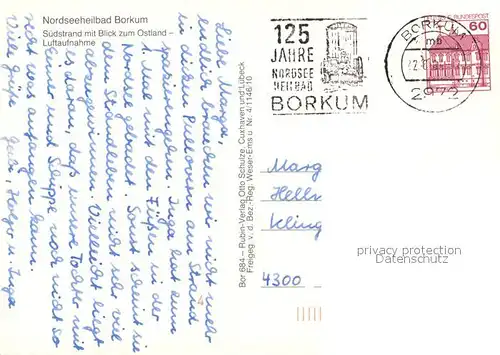 AK / Ansichtskarte Borkum_Nordseebad Fliegeraufnahme Borkum_Nordseebad