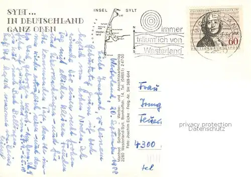 AK / Ansichtskarte Sylt Fliegeraufnahme Sylt