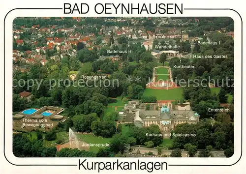 AK / Ansichtskarte Bad_Oeynhausen Fliegeraufnahme Kurparkanlagen Bad_Oeynhausen