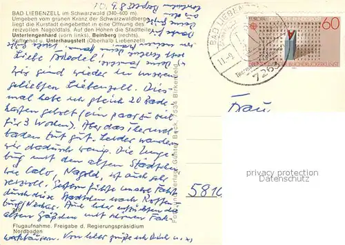 AK / Ansichtskarte Bad_Liebenzell Fliegeraufnahme Bad_Liebenzell