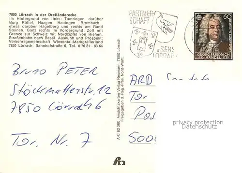 AK / Ansichtskarte Loerrach Fliegeraufnahme Loerrach