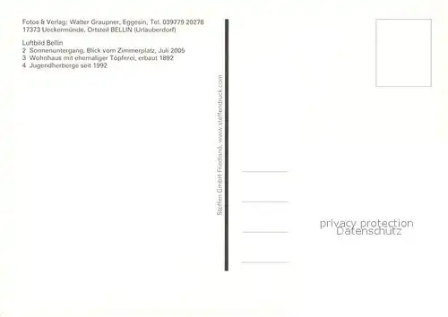 AK / Ansichtskarte Bellin_Guestrow Stettiner Haff Abendstimmung Wohnhaus Toepferei Jugendherberge Bellin_Guestrow