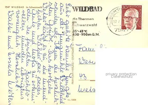 AK / Ansichtskarte Wildbad_Schwarzwald Fliegeraufnahme Wildbad_Schwarzwald