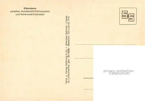 AK / Ansichtskarte Eiderstedt Fliegeraufnahme Eiderdamm Eiderstedt