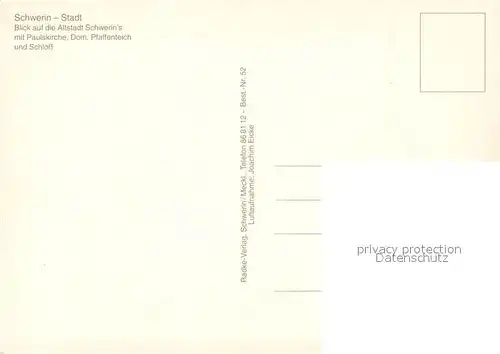 AK / Ansichtskarte Schwerin_Mecklenburg Fliegeraufnahme Paulskirche Dom Pfaffenteich Schloss Schwerin_Mecklenburg