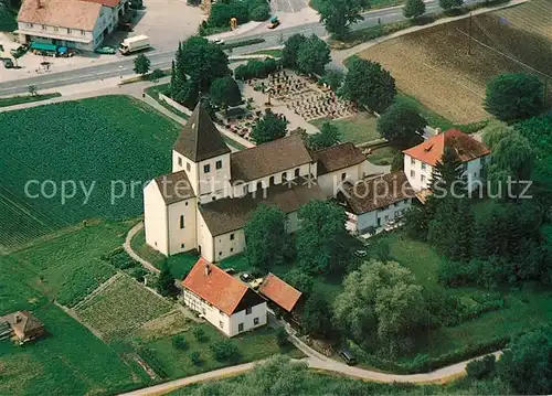 AK / Ansichtskarte Oberzell_Reichenau St Georgskirche Fliegeraufnahme Oberzell Reichenau