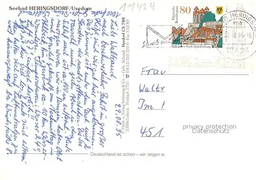 AK / Ansichtskarte Heringsdorf_Ostseebad_Usedom Fliegeraufnahme Heringsdorf_Ostseebad