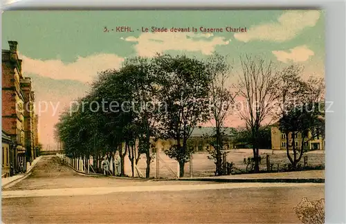 AK / Ansichtskarte Kehl_Rhein Le Stade devant la Caserne Charlet Kehl_Rhein