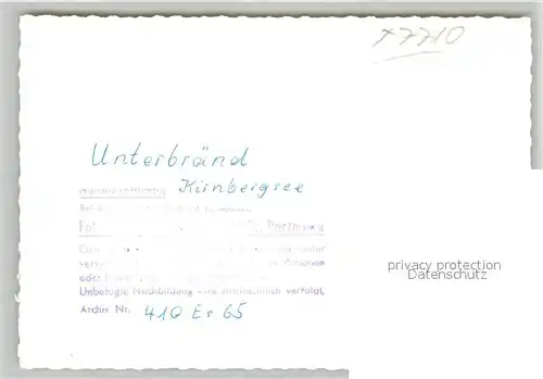 AK / Ansichtskarte Unterbraend Kirnbergsee Unterbraend