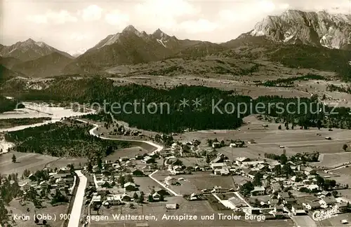 AK / Ansichtskarte Kruen Fliegeraufnahme Wetterstein Arnspitze Kruen