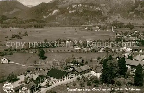 AK / Ansichtskarte Unterwoessen Fliegeraufnahme Gasthof Ammer Unterwoessen