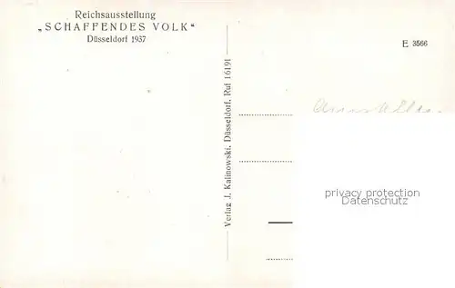 AK / Ansichtskarte Duesseldorf Reichsausstellung Schaffendes Volk Duesseldorf