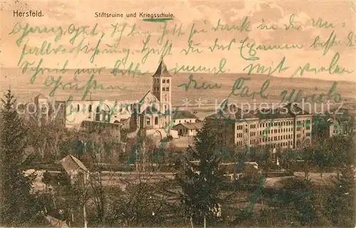 AK / Ansichtskarte Hersfeld_Bad Stiftsruine Kriegsschule Hersfeld_Bad