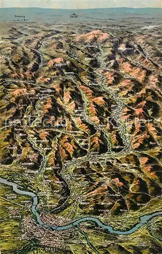 AK / Ansichtskarte Basel_BS Panoramakarte Basel_BS