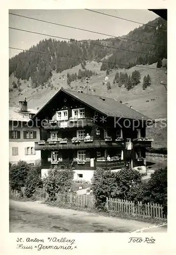 AK / Ansichtskarte Arlberg Haus Germania Arlberg