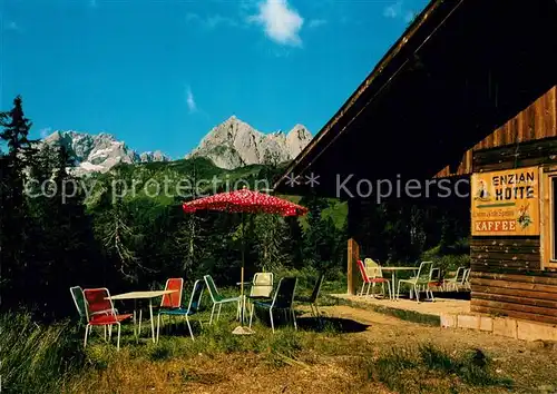 AK / Ansichtskarte Enzianhuette Mauthneralm Kellerwand Mooskofel  Enzianhuette