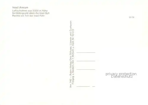 AK / Ansichtskarte Amrum Fliegeraufnahme mit Insel Sylt Amrum