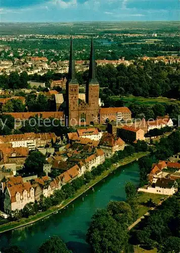 AK / Ansichtskarte Luebeck Fliegeraufnahme mit Kirche Luebeck