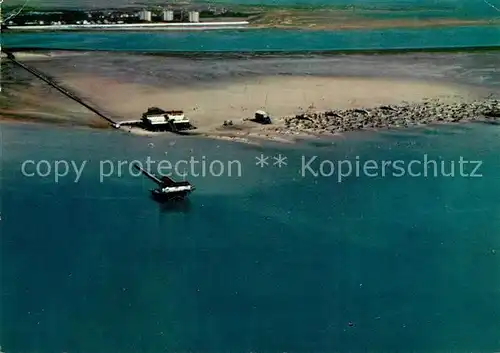 AK / Ansichtskarte St_Peter Ording Sandbank mit Arche Noah Fliegeraufnahme St_Peter Ording