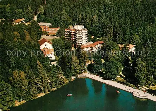 AK / Ansichtskarte Bad_Sachsa_Harz Schmelzteich mit Parkhotel Fliegeraufnahme Bad_Sachsa_Harz